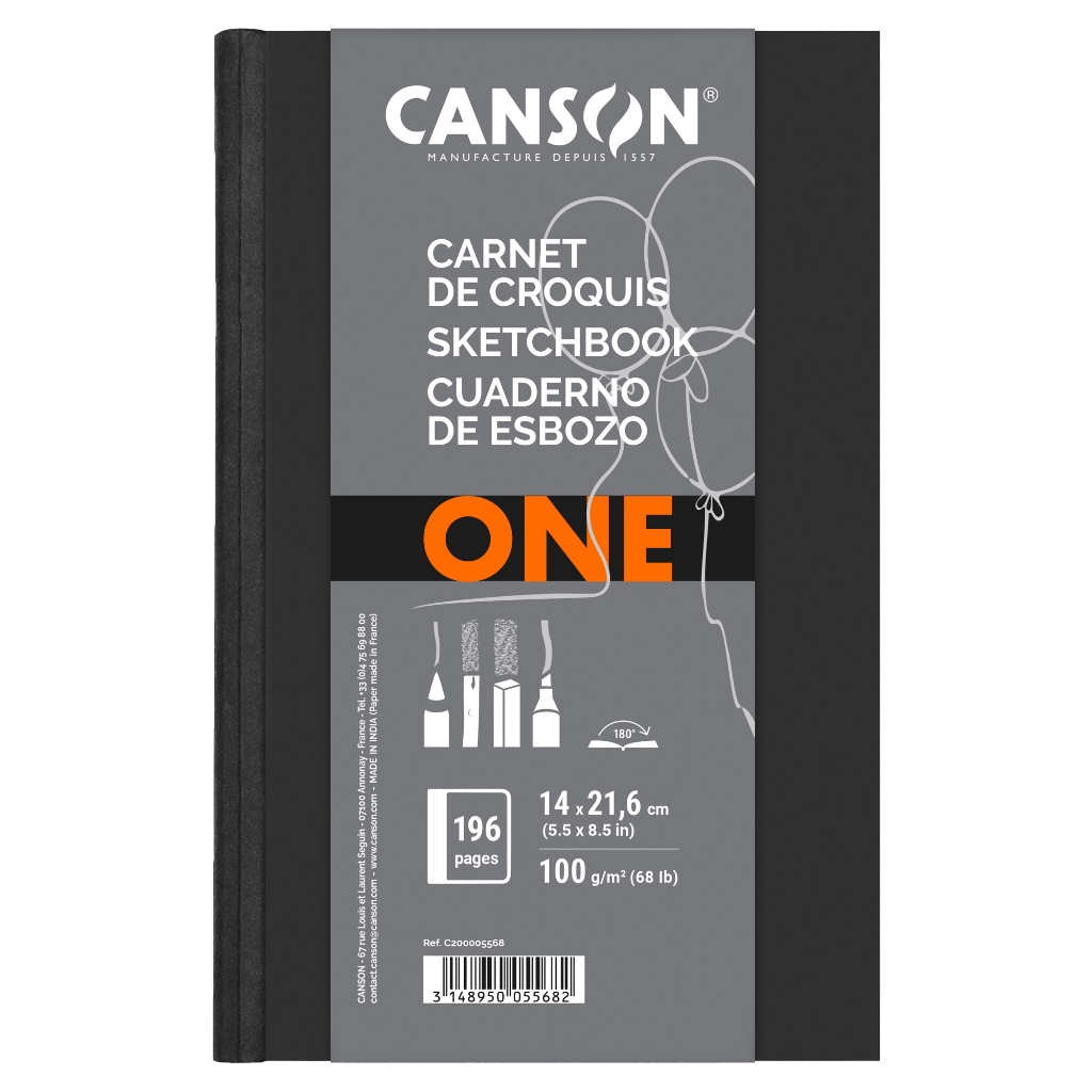 Bloco Sketchbook Canson One 98fls 100g/m2 A5(14,8cmx21cm)