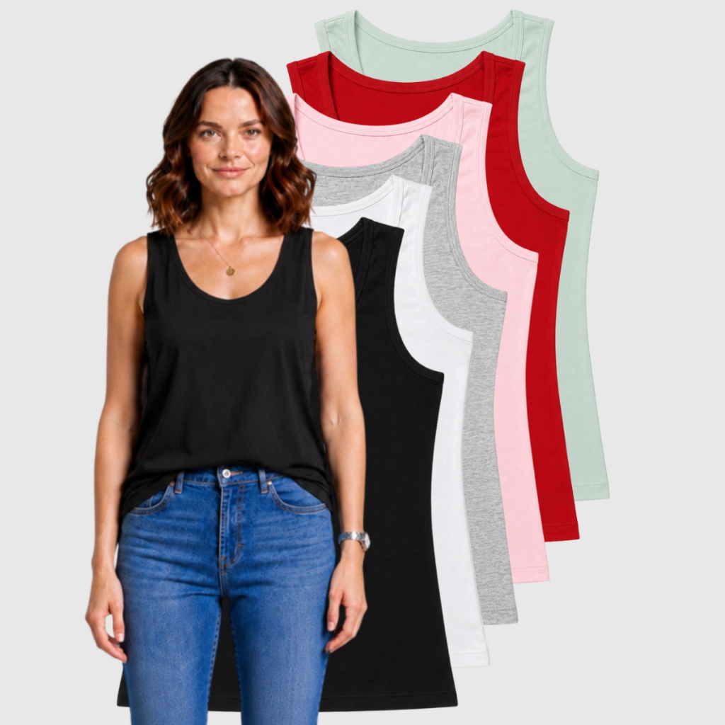 Camiseta Feminina Regata Algodão Básica Lisa T-shirt Confortáveis Estilosas Diversas Cores