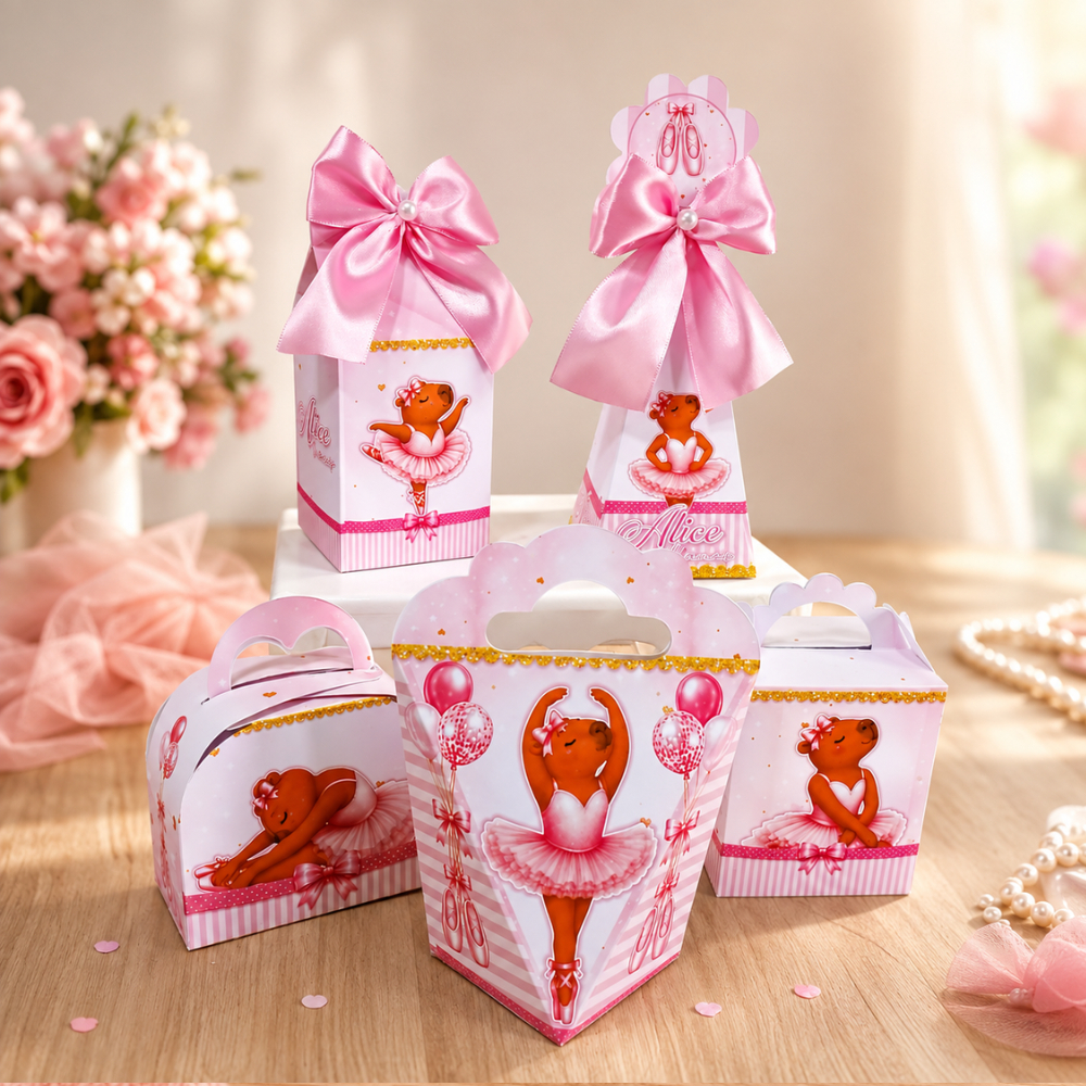 Kit Festa Capivara Personalizado | Lembrancinhas Aniversário Infantil | Capivara Bailarina / Bailarina