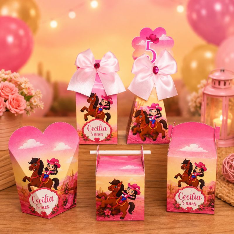 kit Caixa  Pegue e Monte Turma da Boiadeirinha personalizada/lembrancinha/aniversário/festa infantil/boiadeira