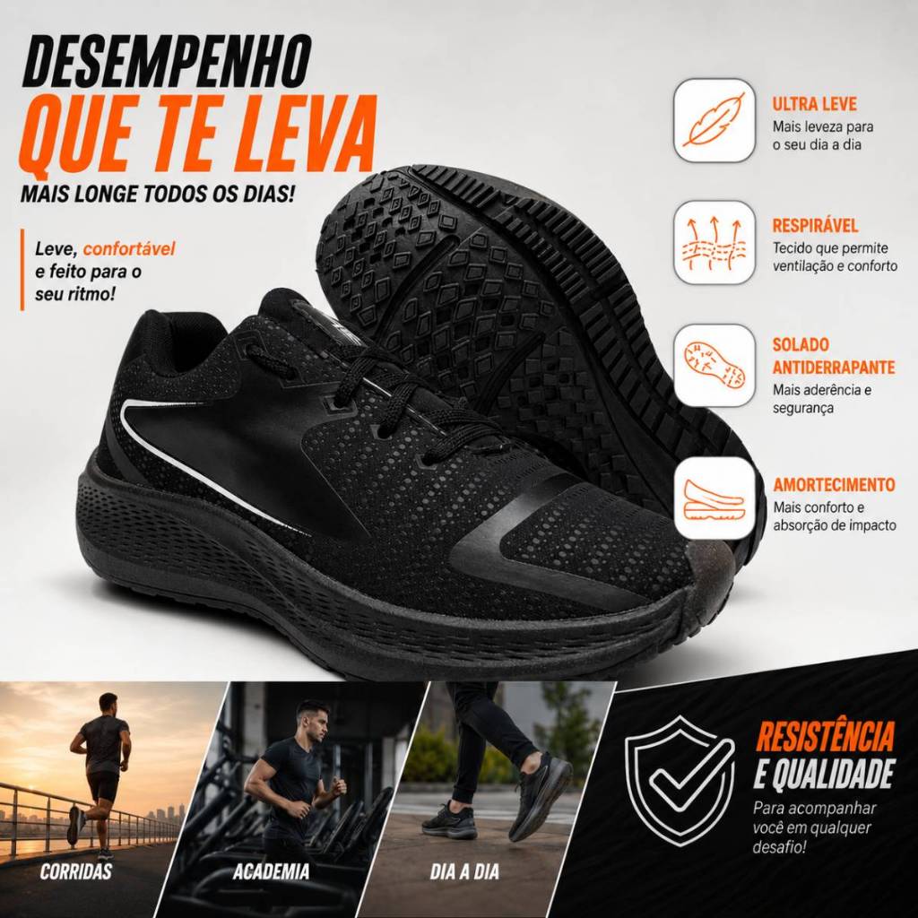 Tênis Masculino Esportivo DS Para Treino Corrida Caminhada Crossfit Unissex