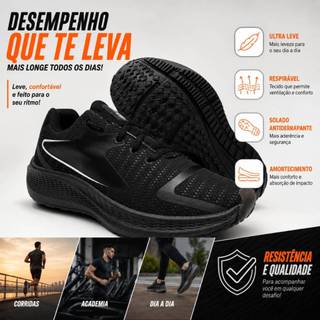 Tênis Masculino Esportivo DS Para Treino Corrida Caminhada Crossfit Unissex