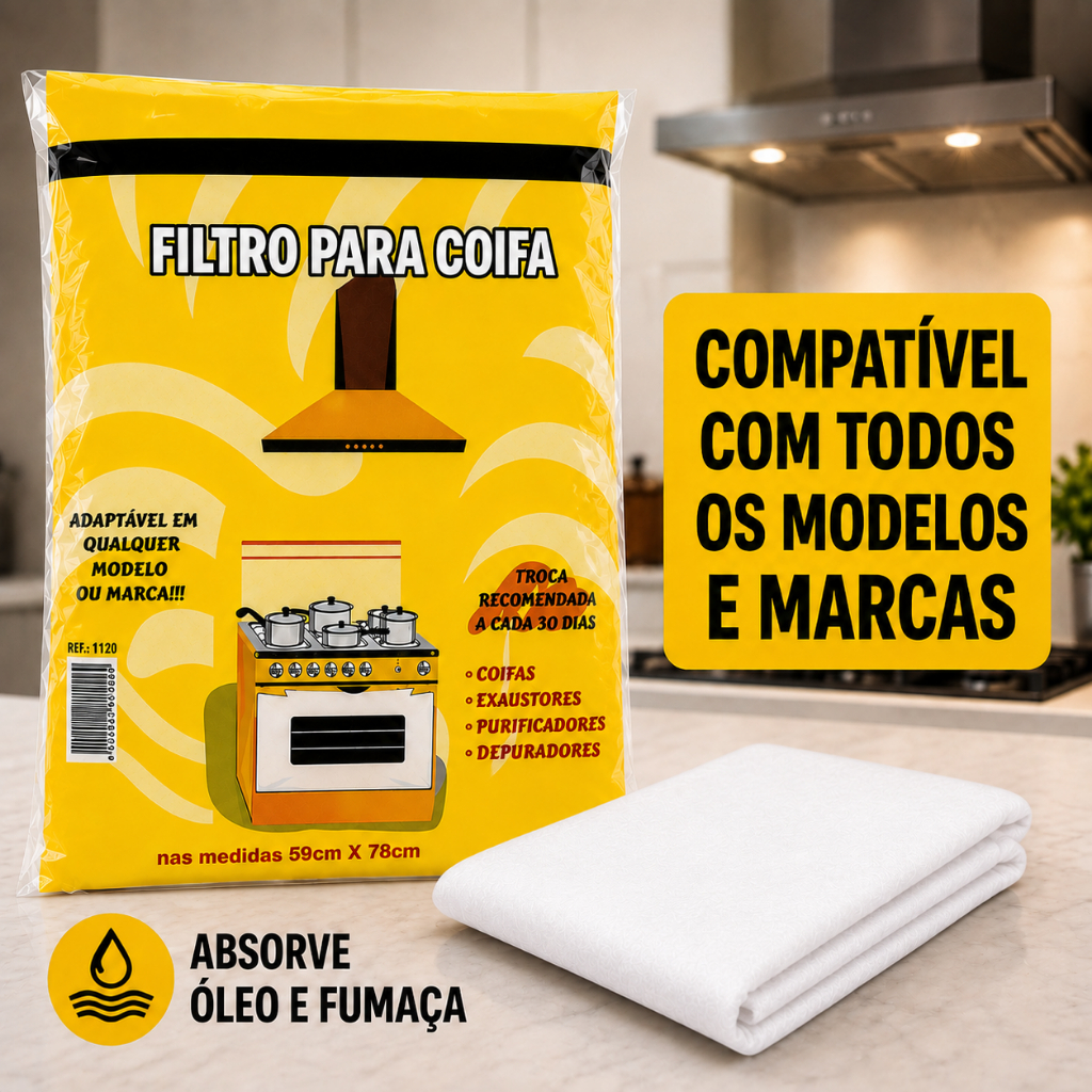 Filtro Manta para Coifa Depurador Exaustor Tamanho Universal retérm gordura e oleo
