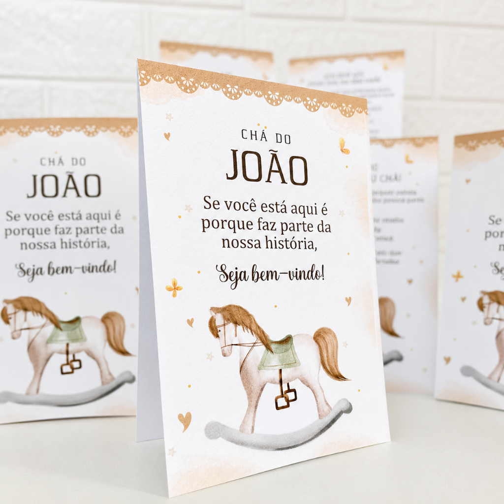 Centro de mesa personalizado enfeite decoração plaquinha chá de bebe fraldas tema cavalo cavalinho