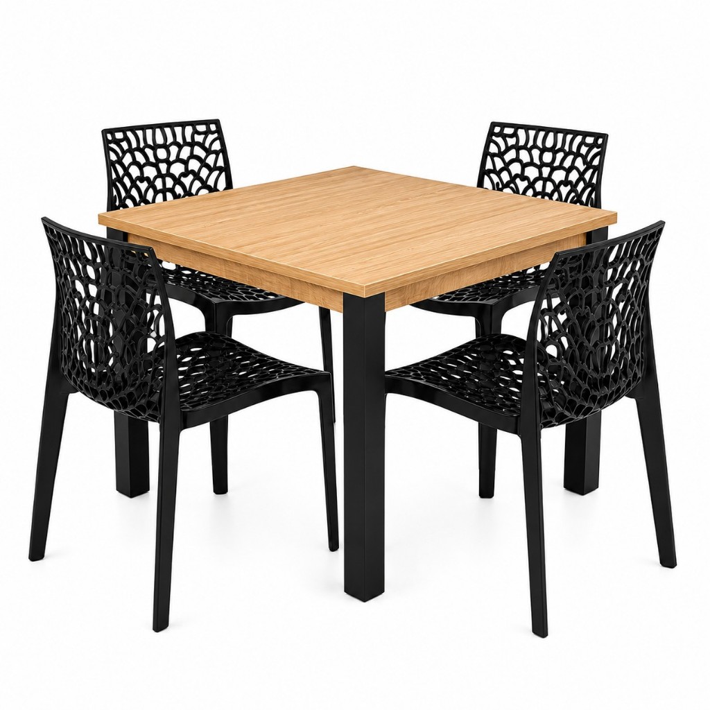 Conjunto de Jantar Mesa 90X90 + 4 Cadeiras Modernas Escolha Seu Modelo | Mais Vendido | Sucesso de Vendas