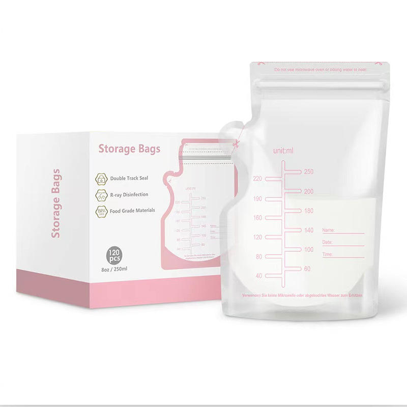 Sacos para Armazenar Leite Materno 250ml Livre de BPA - Caixa com 30 Unidades para Congelar