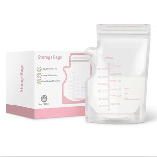Sacos para Armazenar Leite Materno 250ml Livre de BPA - Caixa com 30 Unidades para Congelar