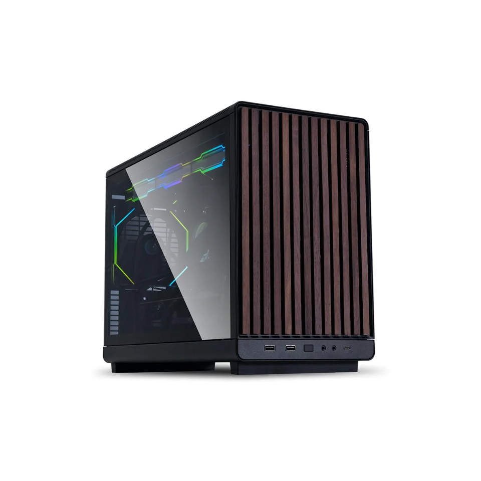 Gabinete Micro ATX LIAN LI A3-mATX Black/Wood [A3-mATX-WDG BLACK] - SEM FONTE (2