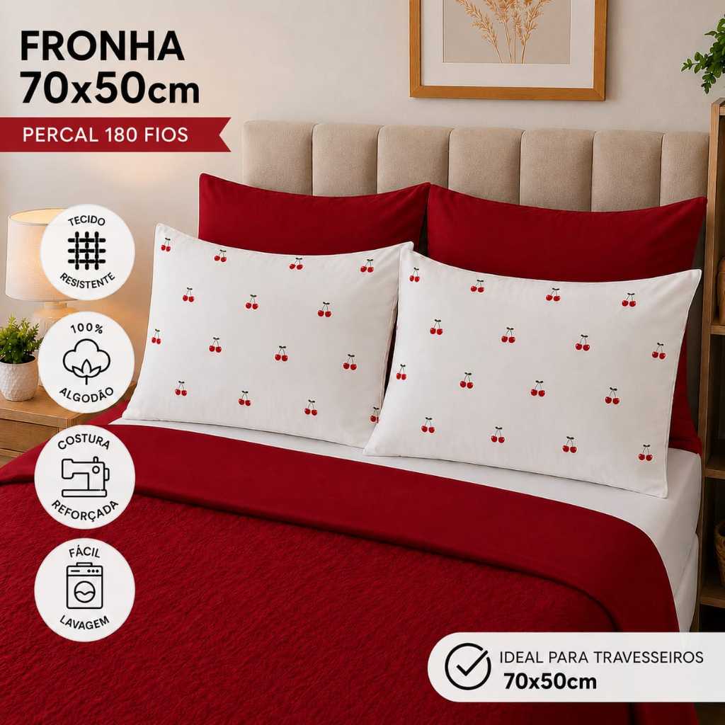 Par Fronha Estampada 100% algodão Ou AVULSA, Capa para Travesseiros 70x50,Percal 180 fios, 50x70