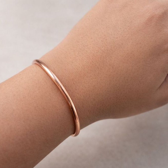 Bracelete de Cobre Puro Ajustável Line Premium Pulseira Masculina Feminina Unissex Lisa Reta Larga