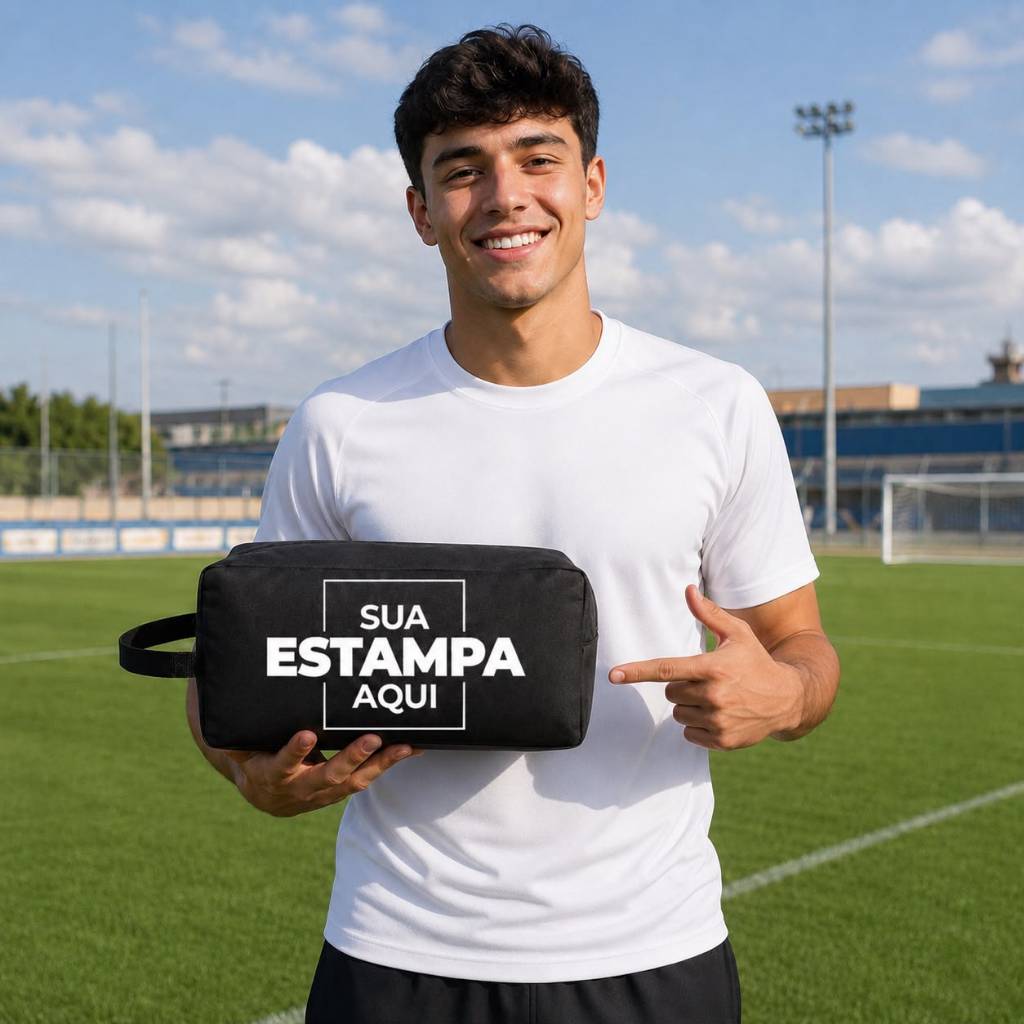 Necesser Porta Chuteira Personalizada Nylon Grande Com Alça Futebol Time Logo Empresa