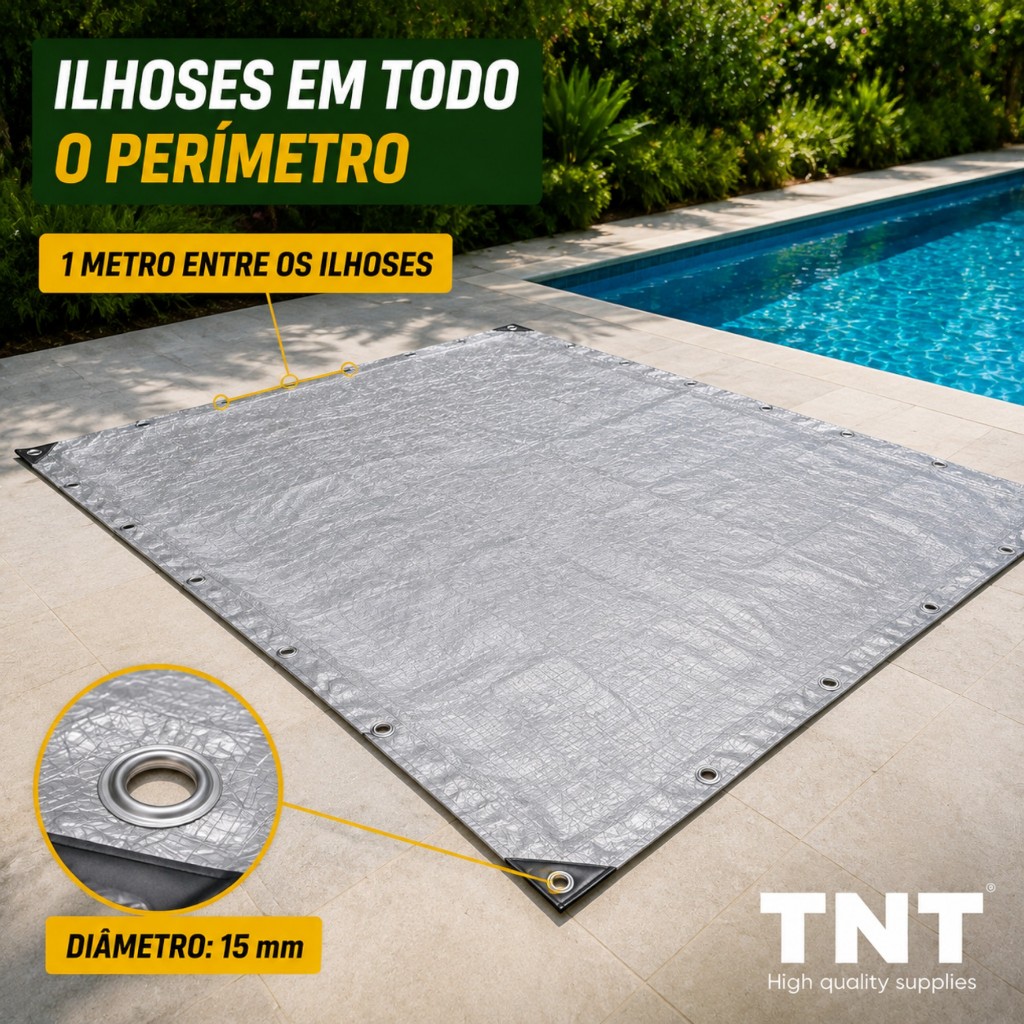 Tnt Lona Prata 4m X 6m - Extra Forte 300 Micras Com Ilhós · foto 2