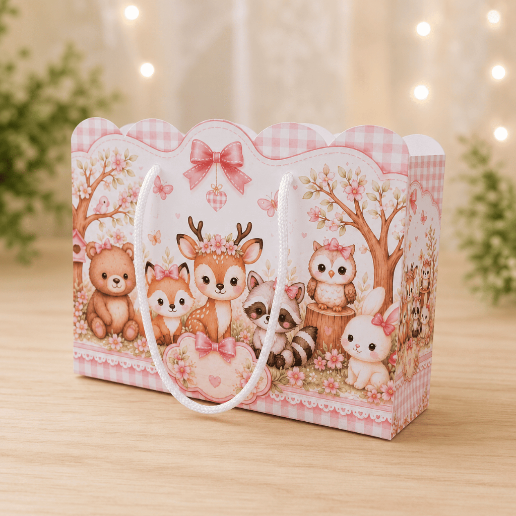 Sacolinhas Bosque Encantado Menina Personalizada Lembrancinhas Bosque Menina Lembrancinha de Aniversário Bosque