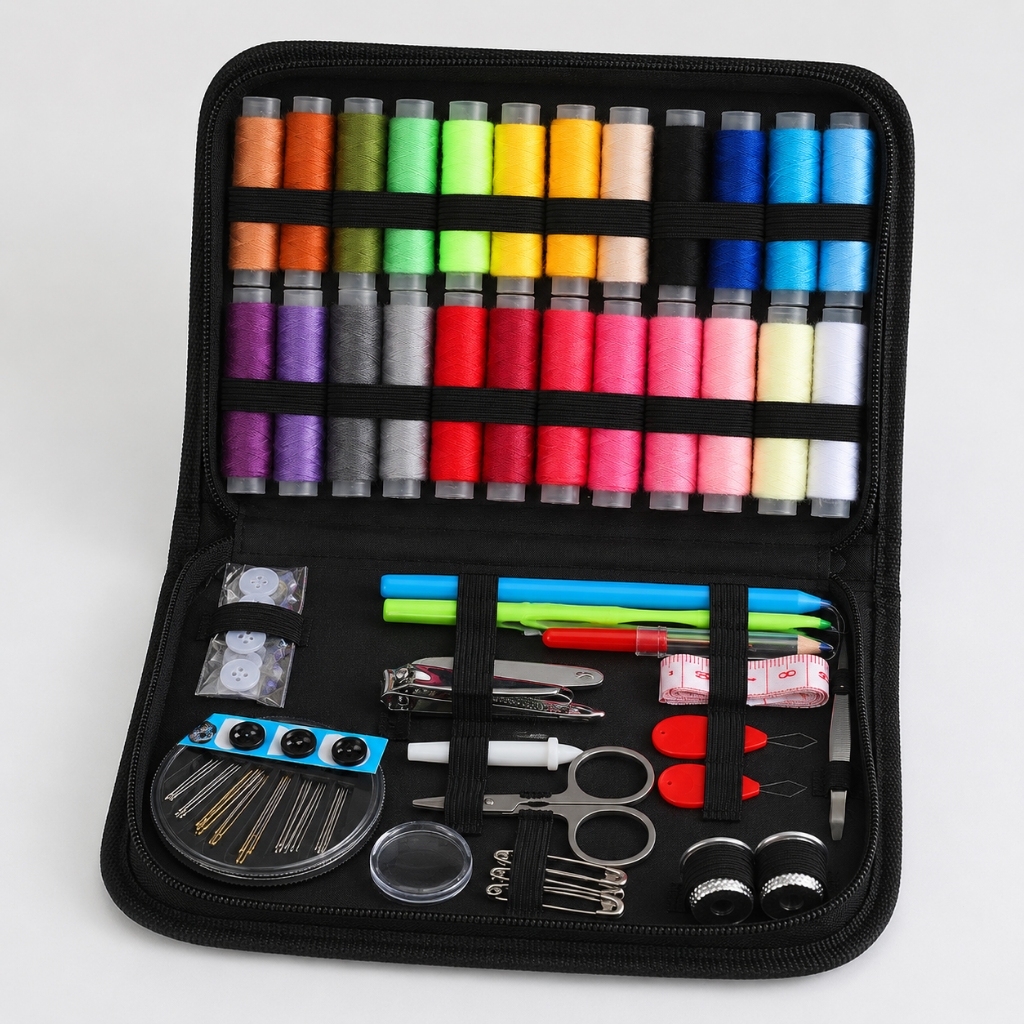 Kits De Costura DIY  Linha Agulha Botão Tesoura Pinos Régua Acessórios - A836