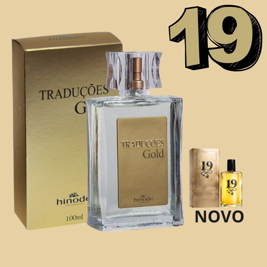 Perfume Masculino Traduções Gold Nº19 Hinode - Fougere Oriental - Aroma Intenso - Nova Embalagem