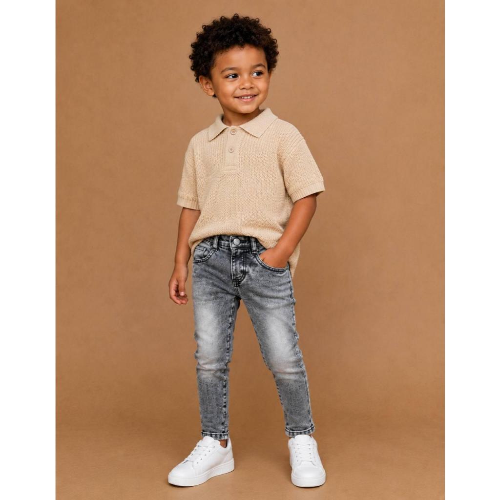 Calça Jeans Jogador Infantil Skinny Menino