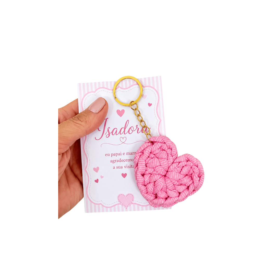 Kit Lembrancinha Personalizada - Chaveiro de Crochê - Chá de Bebê - Maternidade - Nascimento