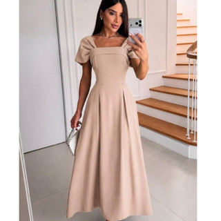 Vestido Elegante Alfaitaria Marrant Vestido Princesa com Detalhes nas Mangas para ocasiões especiais eventos festas