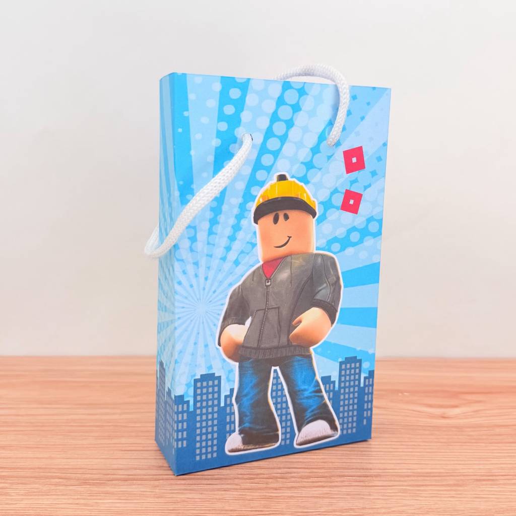Sacolinha P Personalizada Roblox Menino para Aniversário Lembrancinha Festa Infantil de 10 a 40 unidades