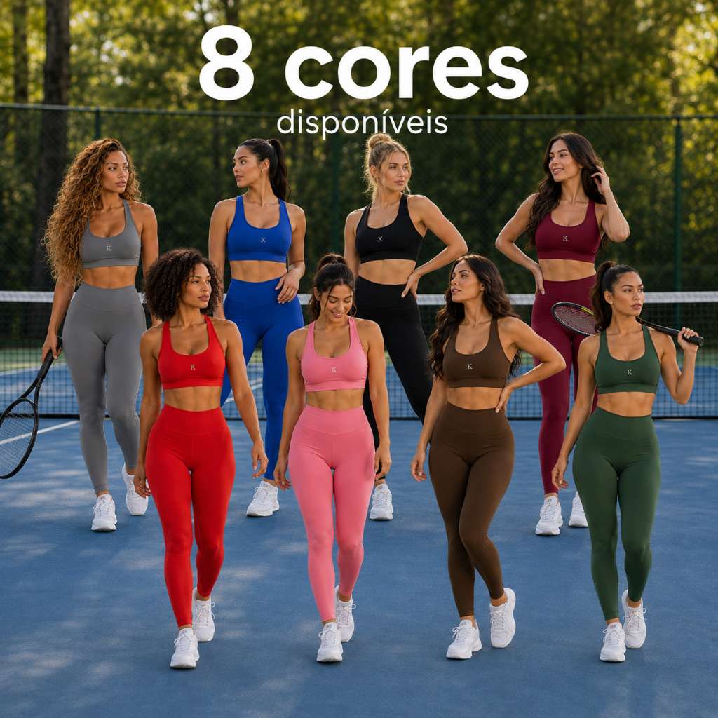 Conjunto Fitness  Calça legging e Top feminino varias cores zero transparência