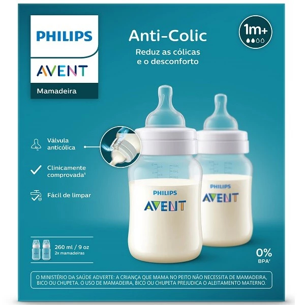 Kit 2 Mamadeiras ANTI-COLIC Classica 260ML Philips AVENT SCY103/02