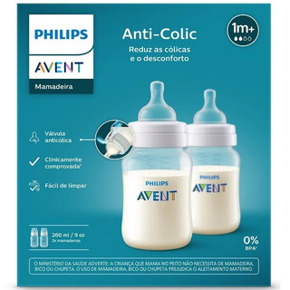 Kit 2 Mamadeiras ANTI-COLIC Classica 260ML Philips AVENT SCY103/02