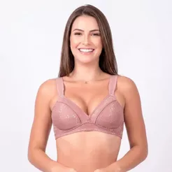 Sutiã Cobertura Total Sem Bojo Sem Aro Plus Size Alta Sustentação Merlot Duloren