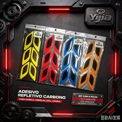 Faixa Adesiva Refletiva Tuning Carro Moto Kit 6 Peças Aviso Decalque Segurança 5 Cores