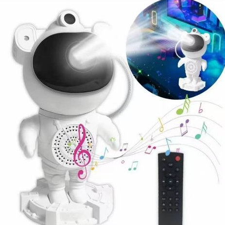 Mini Projetor De Luz Noturna Estrela De Astronauta Galaxia Decorativa Nebulosa Com Bluetooth