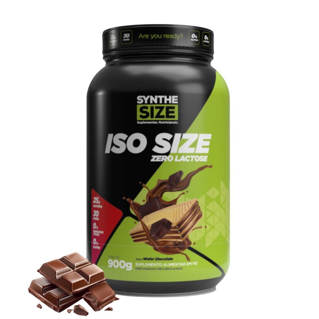 Whey Iso Size Zero Açúcar Sem Lactose Synthesize 900g