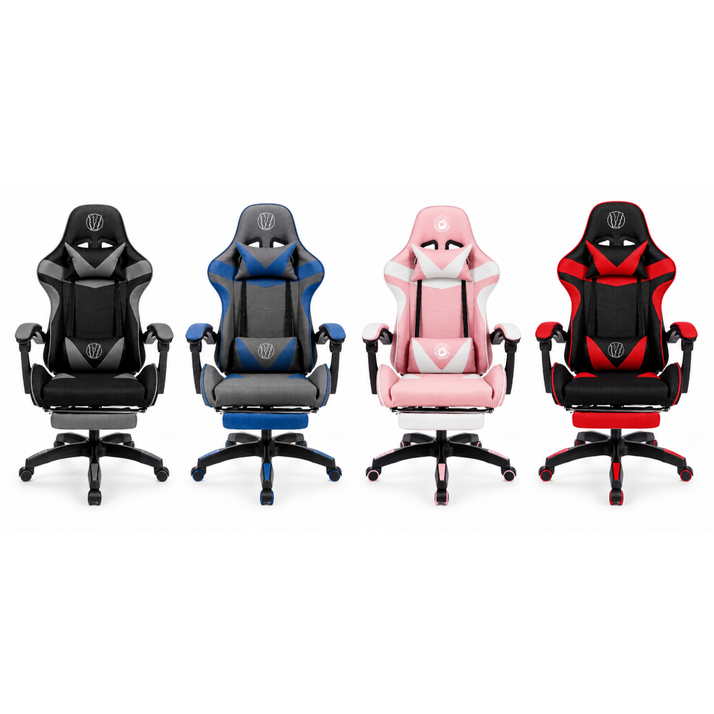 Cadeira gamer Ergonômica Anime Bacon Gamer Premium Cinza Reclinável Linho