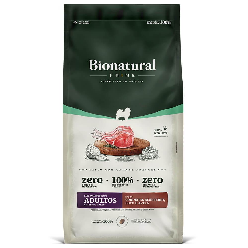 Ração Bionatural Prime Cães Adultos Raças Pequenas Cordeiro 10,1kg