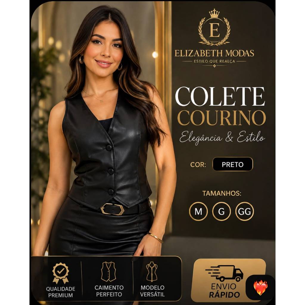 COLETINHO COURINHO FEMININO CURTO SOCIAL COM BOTOES  COLETTE DECOTE V CHIQUE ELEGANTE E ESTILOSO