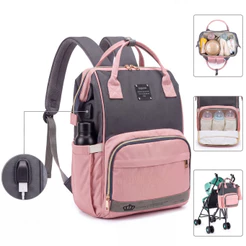 Mochila Bolsa Maternidade Bebê Lequeen Menina Menino Porta Mamadeira Térmico