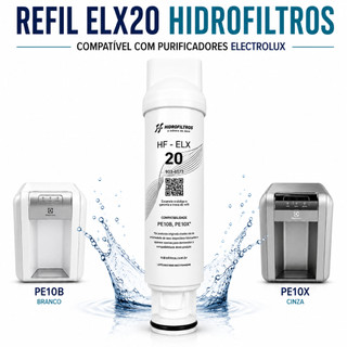 Refil Vela Filtro Elx20 Compatível com Purificador Electrolux Pe10x Pe10b Cor Branco Hidrofiltros