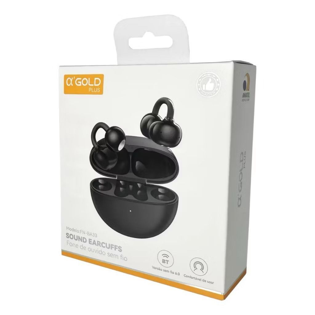 Fone de Ouvido Bluetooth sem Fio Com Gancho Tipo Click Condução Óssea - Fone para treinar, correr, caminhar, sem cair