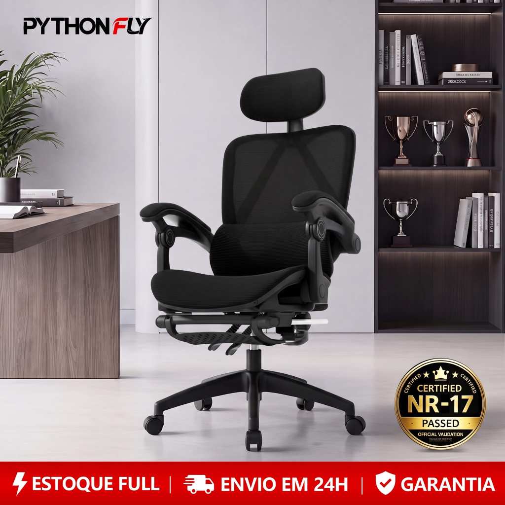 Cadeira Gamer Ergonômica Premium: Apoio Cabeça 3D + Lombar 2D Ajustável, Malha Respirá vel, 140kg