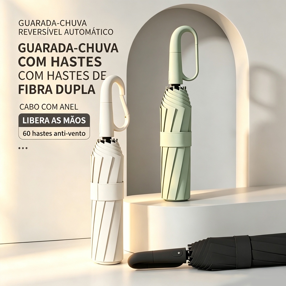 Guarda Chuva Automático Portátil À Prova Vento UV Resistente e Protetor Solar Grande Dobrável