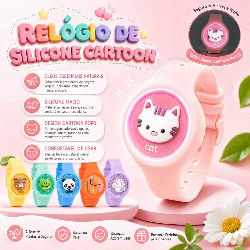 Pulseira Repelente Infantil Anti Mosquito Dengue Pernilongo Atacado Led