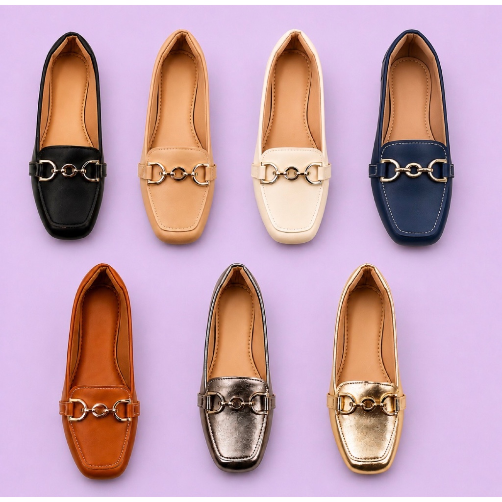 Mocassim Sapatilha Feminino Elegance Metalizado Casual Confortável Trabalho Dia a Dia Ella´s Shoes
