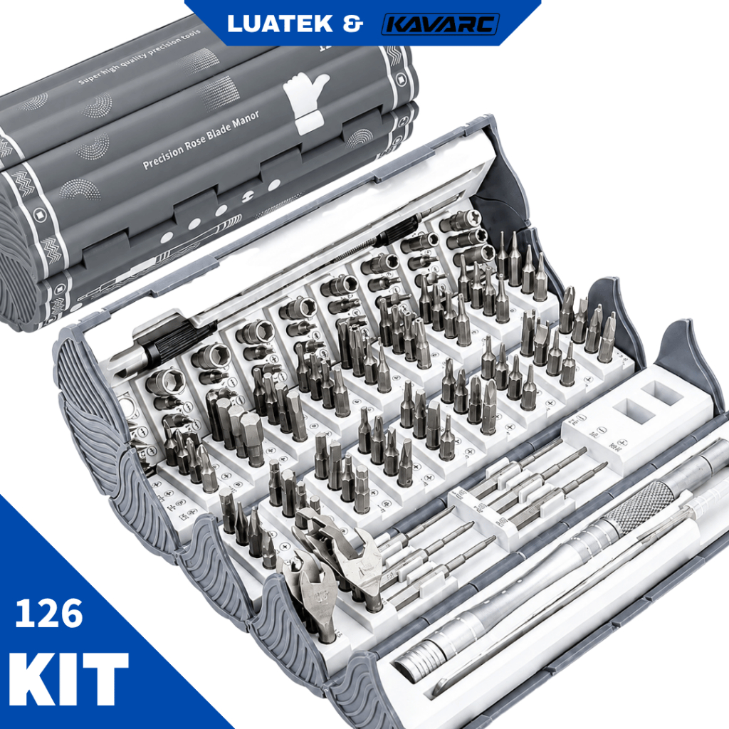 Kit Chaves de Precisão 126 Peças com Bits S2 Chave de Fenda Phillips Torx Hexagonal Extensor Flexível para Celular Noteb
