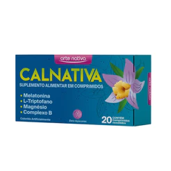 Suplemento Alimentar Calnativa Melatonina, L-Triptofano, Magnésio, Complexo B 20 Comprimidos - Arte Nativa