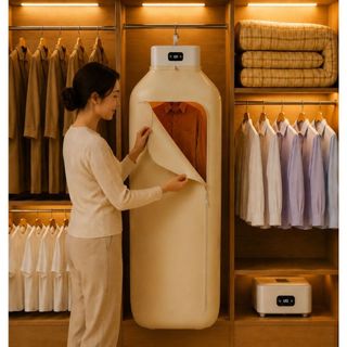 Secador Roupas Portátil Elétrico 600W/800W Dobrável Timer Digital Touch  Secagem Rápida