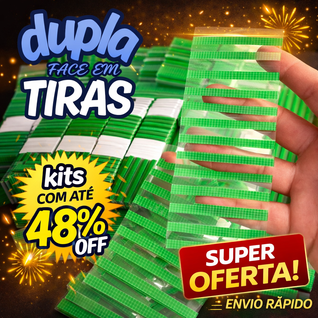 Fita Dupla Face Extra Forte Fracionada Para Placas PVC 3D, Painéis Ripados e Cabeceiras