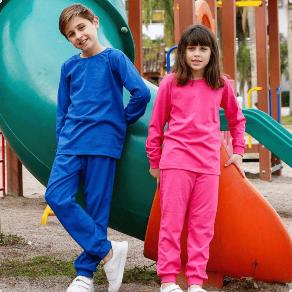 Conjunto Pijama Infantil Sortido 100% Algodão Camiseta e Calça Meia Estação Menina e Menino