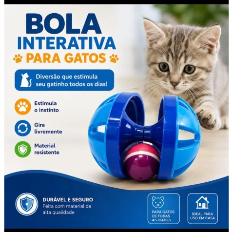 Bola interativa para pet , giratória colorida c/ sino , brinquedo para gato , acessórios para gato