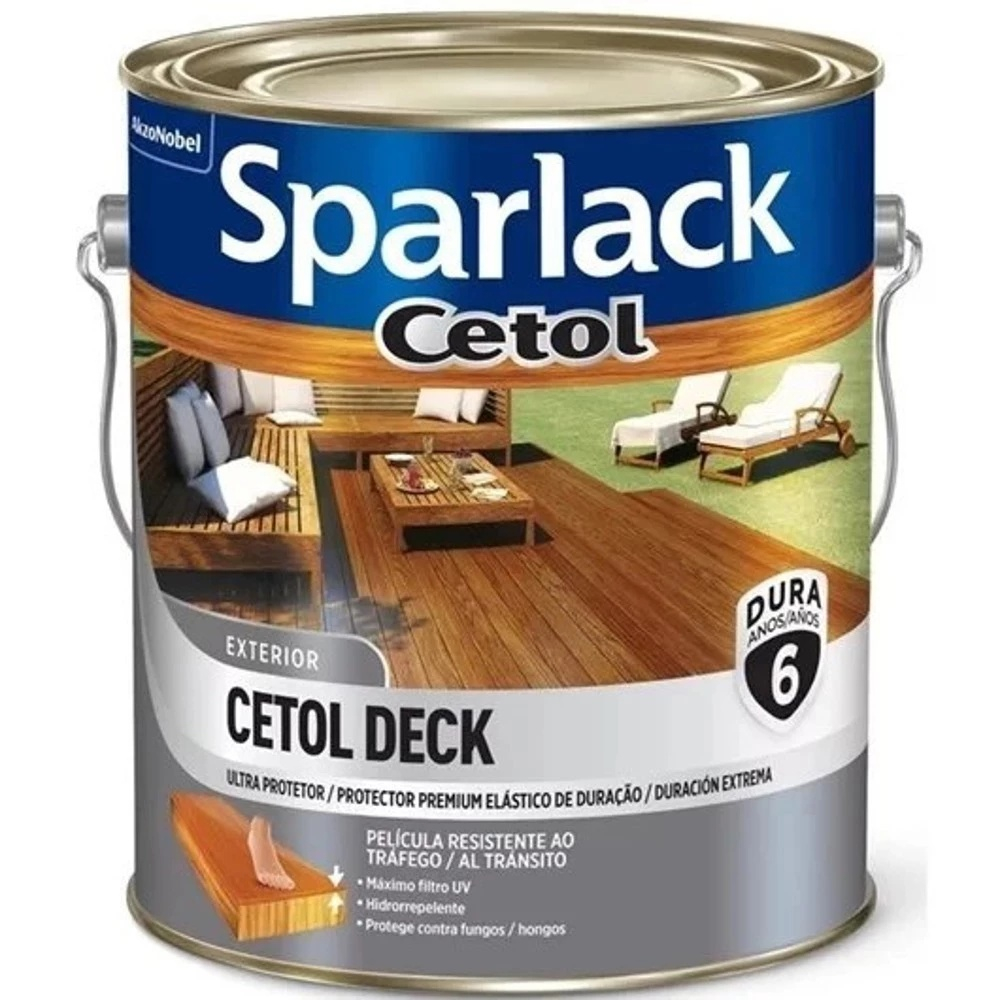 Verniz Semibrilho Cetol Deck Sparlack Natural 3,6L Proteção De Madeiras Externas Decks PergoladosVerniz Semibrilho Cetol