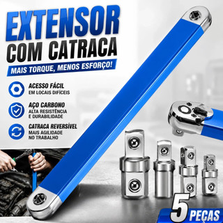 Kit De Extensão De Braço De Chave Catraca De Aço Carbono Para Ferramentas De Reparo Automotivo Em Espaços Estreitos