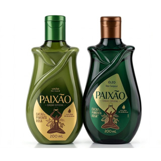 Kit Paixão Cacau e Pimenta Rosa: Hidratante 200ml + Óleo Corporal 200ml Perfumado