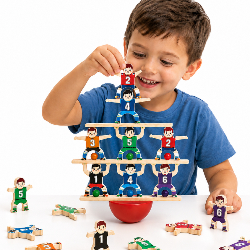 Bonecos Equilibristas Torre Maluca Caiu Perdeu Jogo do Equilíbrio Bonecos de Plástico